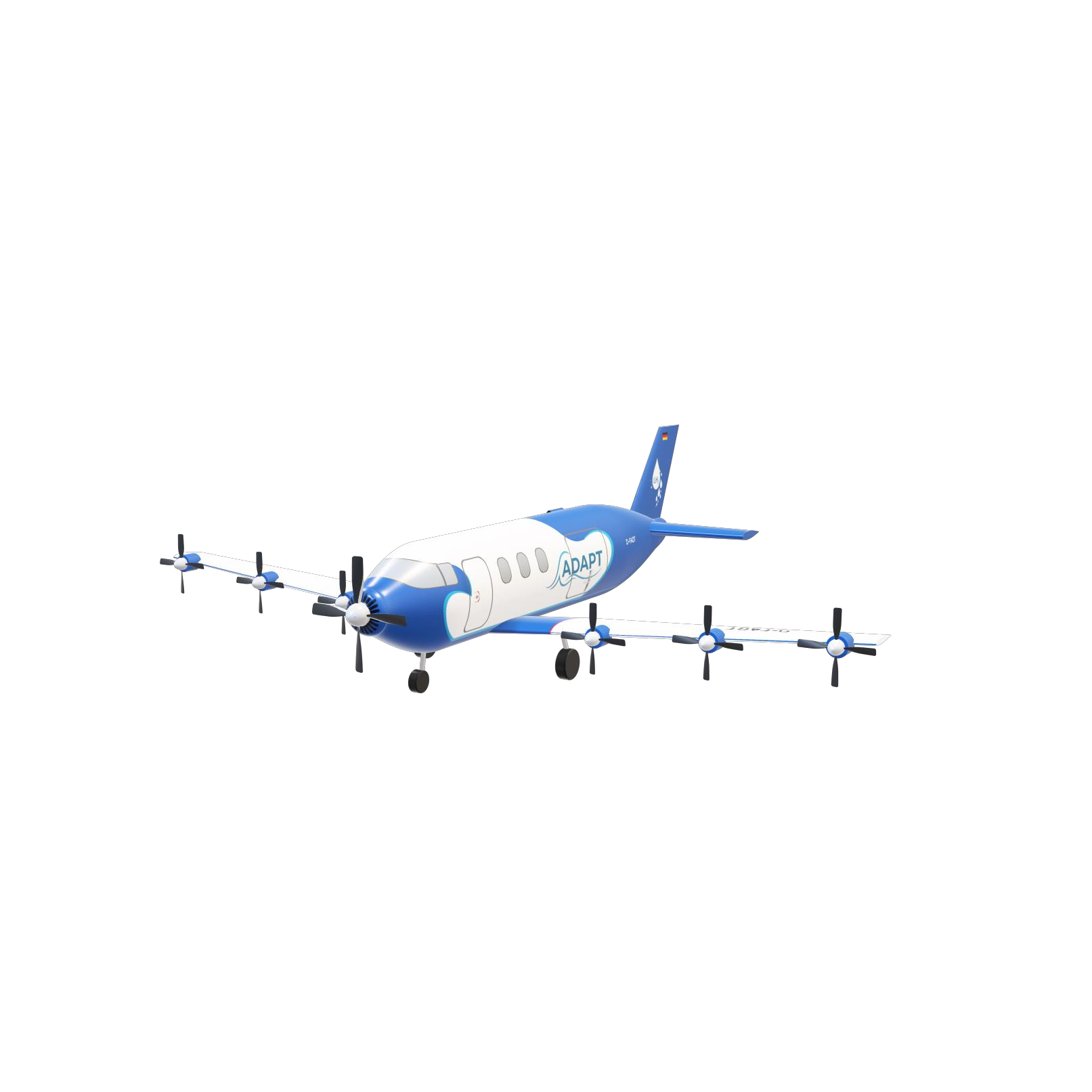 ADAPT distributed-electric-propulsion configuration with wing-mounted propellers