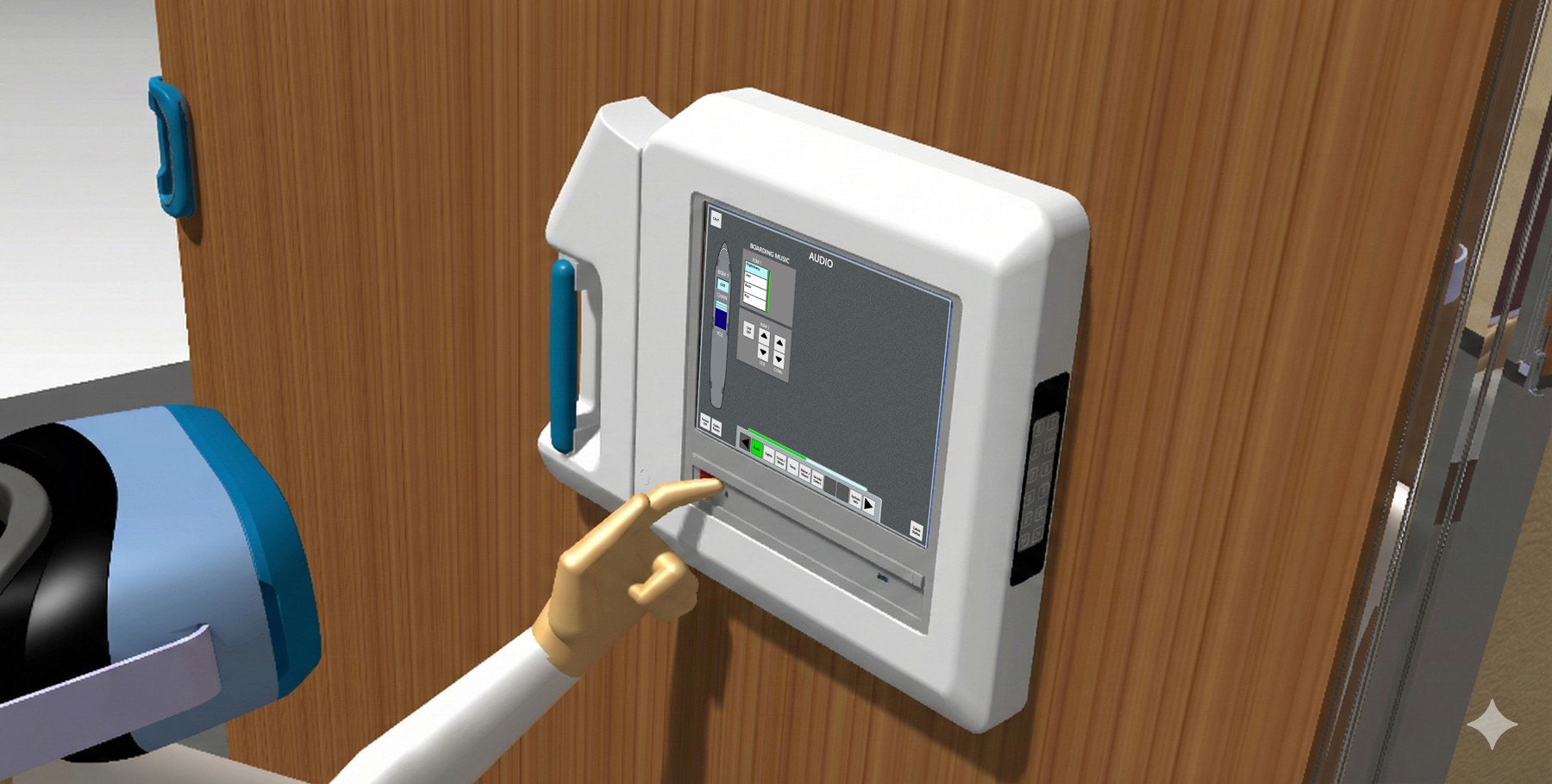 Virtual Cabin Component at the Tracked Position