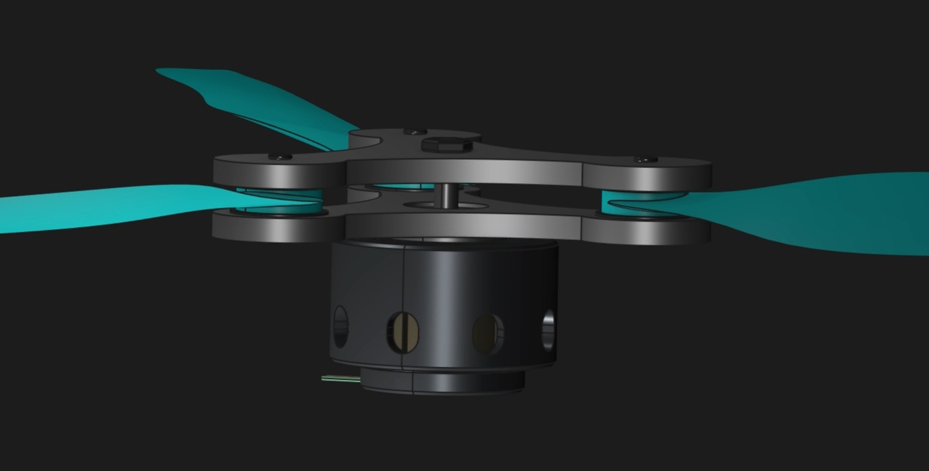 Detailed Side View of the Foldable Three-Blade Drone Rotor