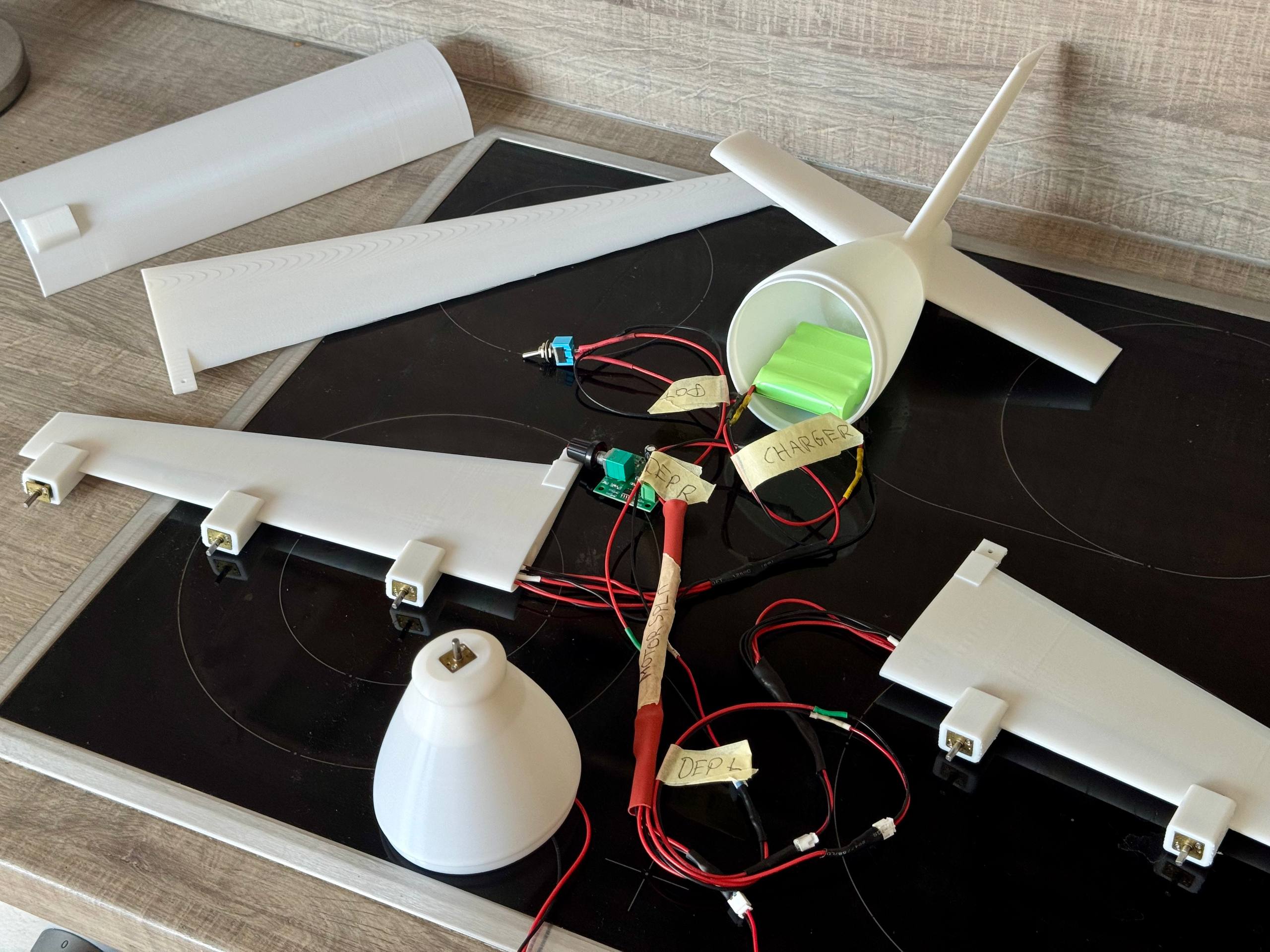 Battery, controller and wiring alongside the ADAPT demonstrator components