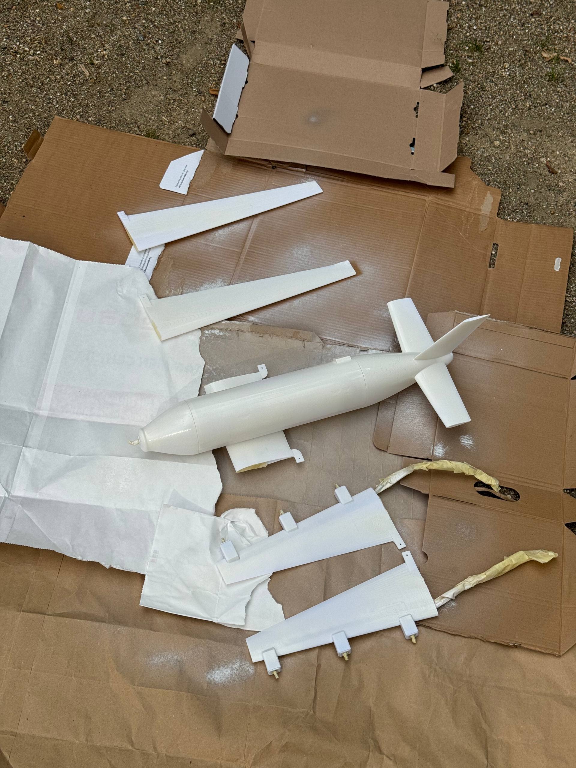 ADAPT fuselage and interchangeable wings after the white base coat